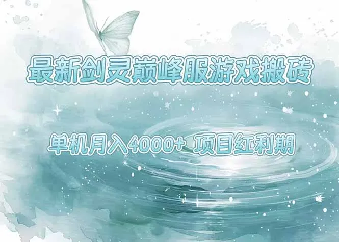 最新剑灵巅峰服游戏搬砖，项目红利期，单机稳定4000+操作简单好上手-网亿资源平台