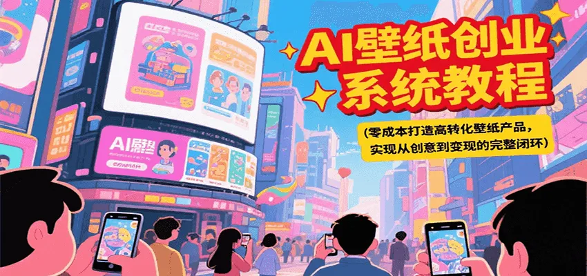 AI壁纸创业系统教程，零成本打造高转化壁纸产品，实现从创意到变现的完整闭环-网亿资源平台