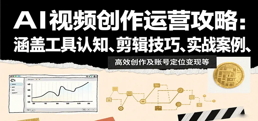 AI视频创作运营攻略：涵盖工具认知、剪辑技巧、实战案例、高效创作及账号定位变现等-网亿资源平台
