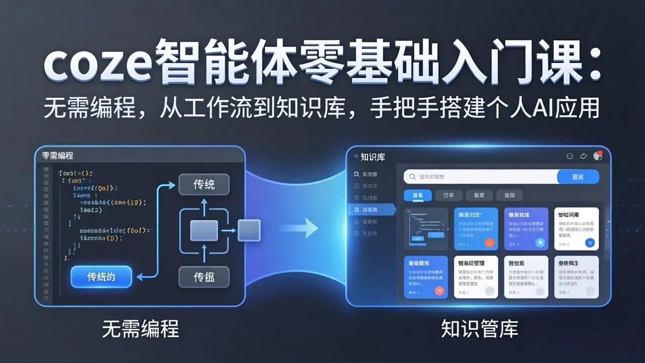 coze智能体零基础入门课：无需编程，从工作流到知识库，手把手搭建个人AI应用-网亿资源平台