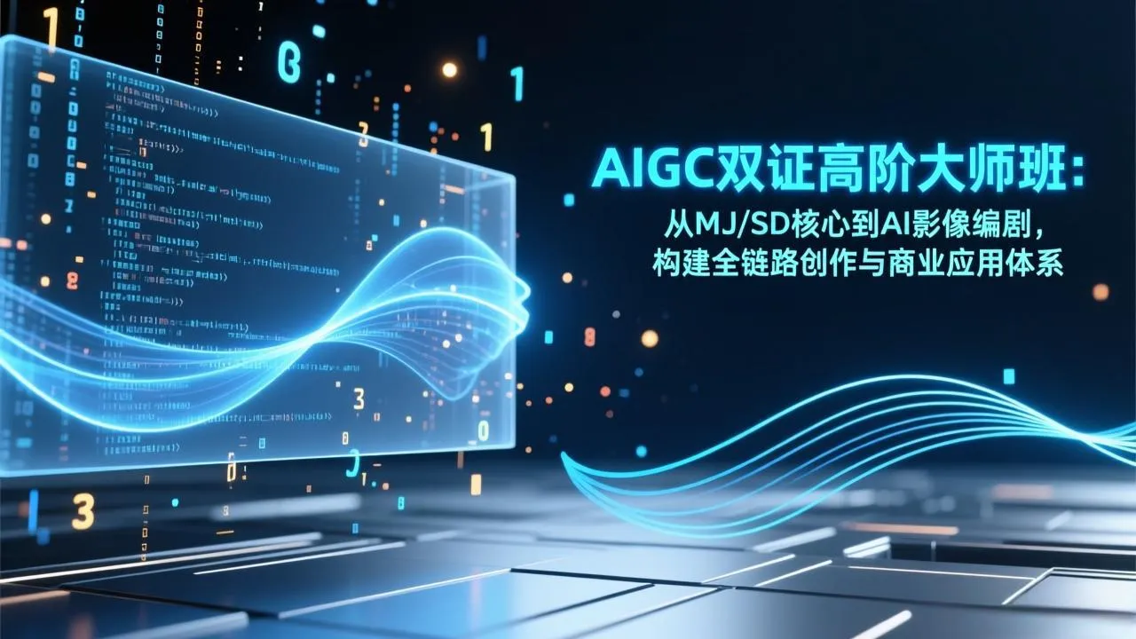 AIGC双证高阶大师班：从MJ/SD核心到AI影像编剧，构建全链路创作与商业应用体系-网亿资源平台