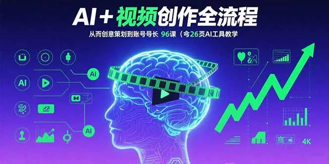 AI+短视频创作全流程：从创意策划到账号增长，96节课(含26项AI工具教学-网亿资源平台