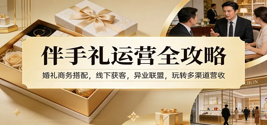 伴手礼运营全攻略：婚礼商务搭配，线下获客，异业联盟，玩转多渠道营收-网亿资源平台