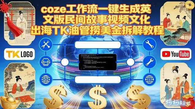 Coze扣子工作流一键生成英文版民间故事视频，文化出海TK油管捞美金拆解教程-网亿资源平台