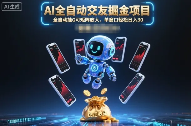 AI全自动交友掘金项目，全自动挂G可矩阵放大，单窗口轻松日入30+【揭秘】-网亿资源平台