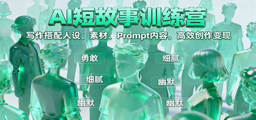 AI短故事训练营：写作搭配人设、素材、Prompt内容，高效创作变现-网亿资源平台