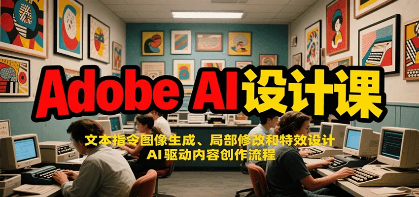 Adobe AI设计课：文本指令图像生成、局部修改和特效设计，AI驱动内容创作流程-网亿资源平台