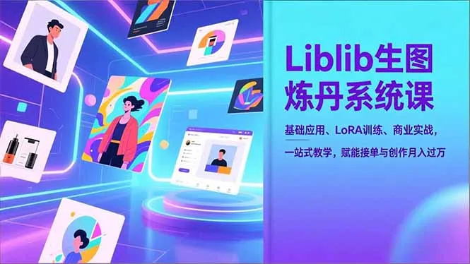 Liblib生图炼丹系统课，基础应用、LoRA训练、商业实战，一站式教学，赋能接单与创作月入过万-网亿资源平台