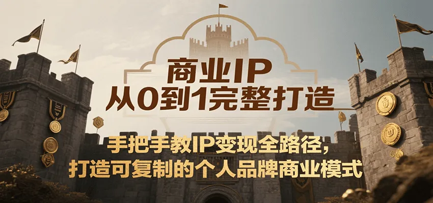 商业IP从0到1完整打造，手把手教IP变现全路径，打造可复制的个人品牌商业模式-网亿资源平台