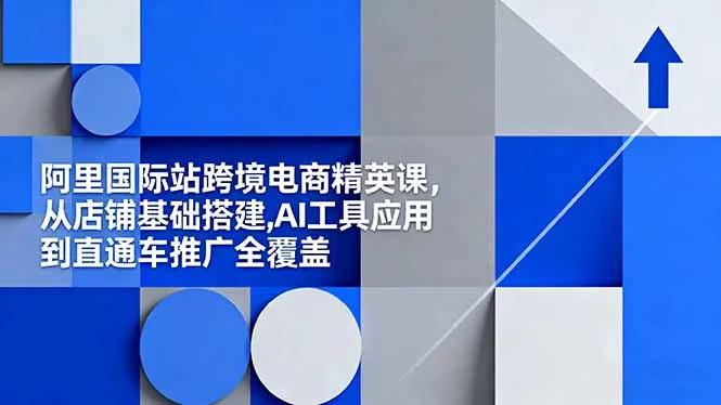 阿里国际站跨境电商精英课，从店铺基础搭建,AI工具应用到直通车推广全覆盖-网亿资源平台