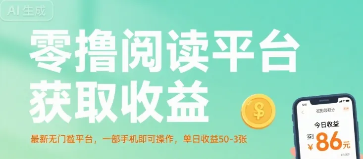 零撸阅读平台获取收益，最新无门槛平台，一部手机即可操作，单日收益50-3张【揭秘】-网亿资源平台