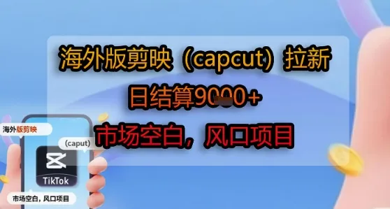 海外版剪映(capcut)拉新，日结算1k+，市场空白，风口项目-网亿资源平台