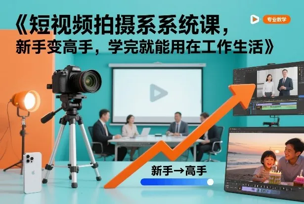 短视频拍摄系统课，新手变高手，学完就能用在工作生活-网亿资源平台