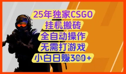 25年独家CSGO挂G搬砖，全自动操作，无需打游戏，小白日入3张+【揭秘】-网亿资源平台